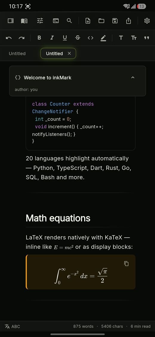KaTeX math rendering