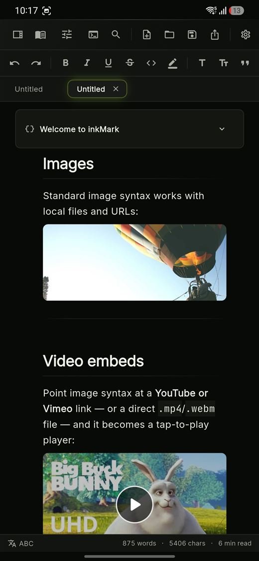 Images and video embeds